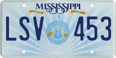 MS license plate LSV453