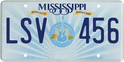 MS license plate LSV456