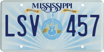MS license plate LSV457