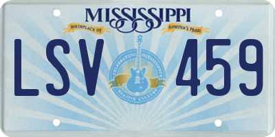 MS license plate LSV459