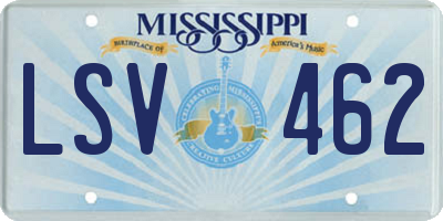 MS license plate LSV462
