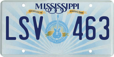MS license plate LSV463