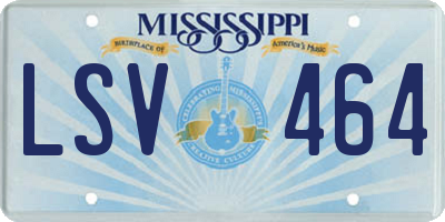 MS license plate LSV464
