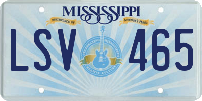 MS license plate LSV465