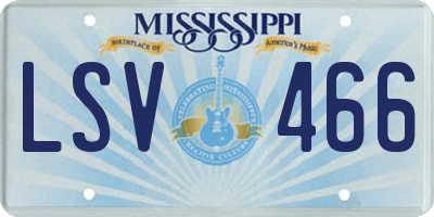 MS license plate LSV466