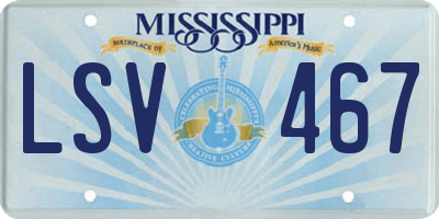 MS license plate LSV467