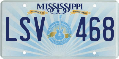 MS license plate LSV468