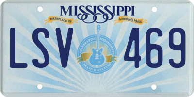 MS license plate LSV469