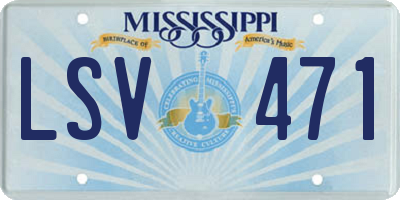 MS license plate LSV471