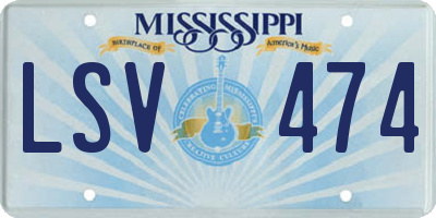 MS license plate LSV474