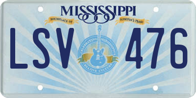 MS license plate LSV476