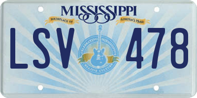 MS license plate LSV478