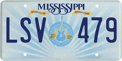 MS license plate LSV479