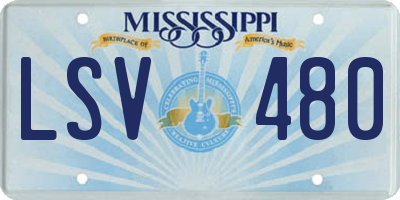 MS license plate LSV480