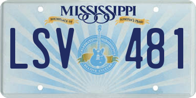 MS license plate LSV481