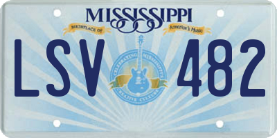 MS license plate LSV482