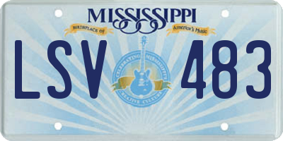 MS license plate LSV483