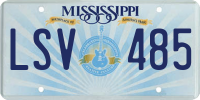 MS license plate LSV485