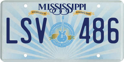 MS license plate LSV486