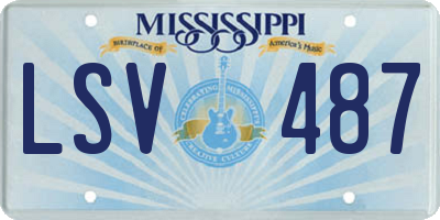 MS license plate LSV487