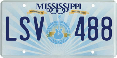 MS license plate LSV488