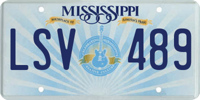 MS license plate LSV489