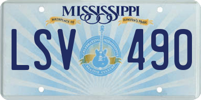 MS license plate LSV490