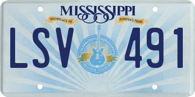MS license plate LSV491
