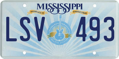 MS license plate LSV493