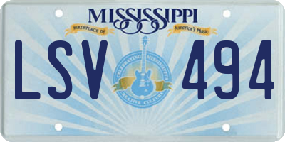 MS license plate LSV494