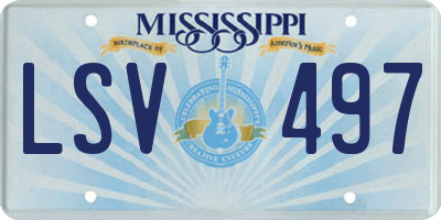 MS license plate LSV497
