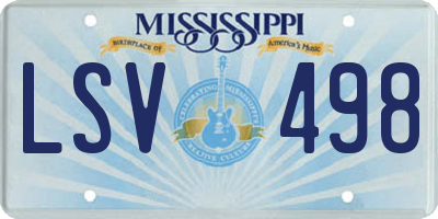 MS license plate LSV498