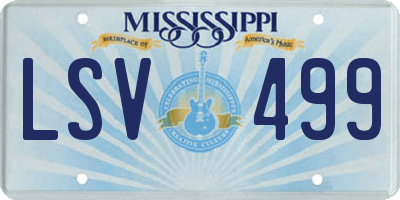 MS license plate LSV499