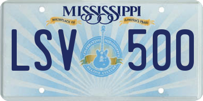 MS license plate LSV500