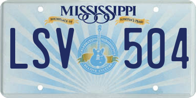 MS license plate LSV504