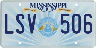 MS license plate LSV506