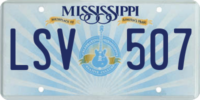 MS license plate LSV507