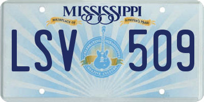 MS license plate LSV509
