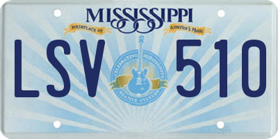 MS license plate LSV510