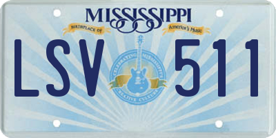 MS license plate LSV511