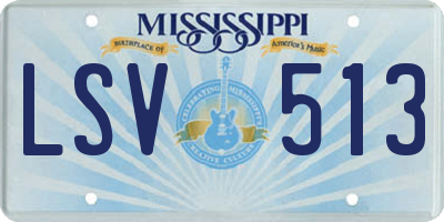MS license plate LSV513