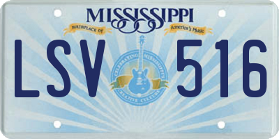 MS license plate LSV516