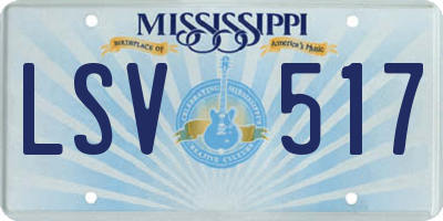 MS license plate LSV517