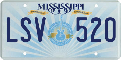 MS license plate LSV520
