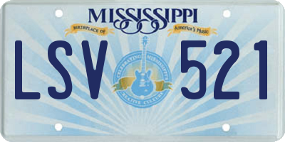 MS license plate LSV521