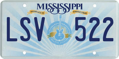MS license plate LSV522