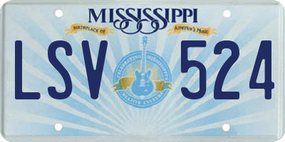 MS license plate LSV524