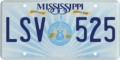 MS license plate LSV525