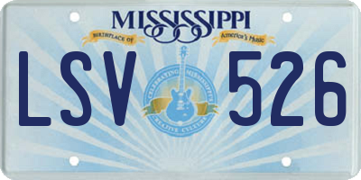 MS license plate LSV526