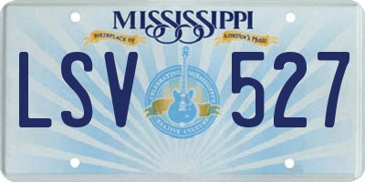 MS license plate LSV527